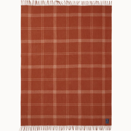 Lexington Rust/White Checked Recycled Wool Decke Rust/weiß, 130x170